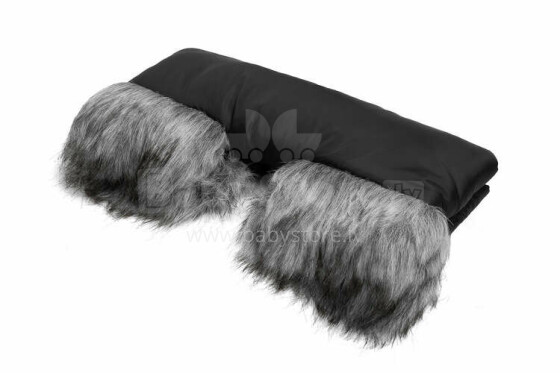 Muff with faux fur BLACK