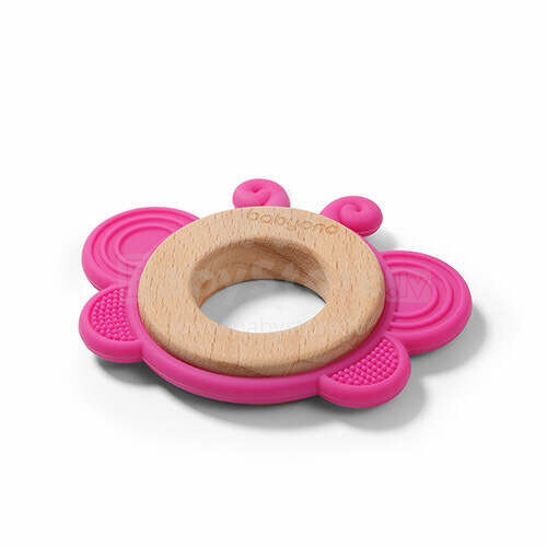 1075/01 Wooden & silicone teether BUTTERFLY