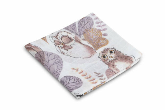 Muslin swaddle blanket – Eagle owls