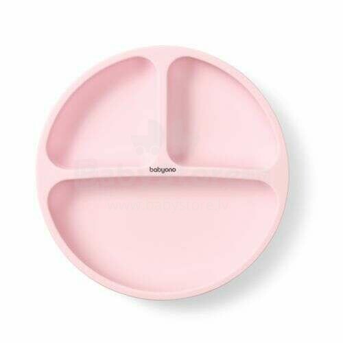 1482/01 SILICONE PLATE WITH SUCTION CUP, PINK