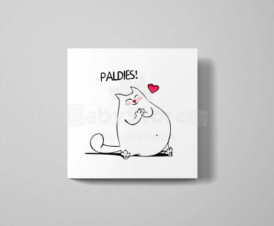 Gift Card Cat Clawdius Art.168326 Двойная открытка с забавным котом-маскотом 123x123мм