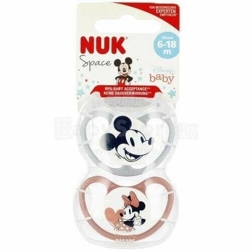 9837 SILICONE pacifier SPACE MICKEY MOUSE 6-18 2PCS/BOX 529111