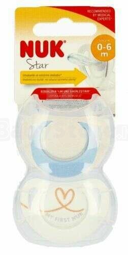 0277 STAR SILICONE pacifier 0-6 2PCS/BOX 537208, 730713