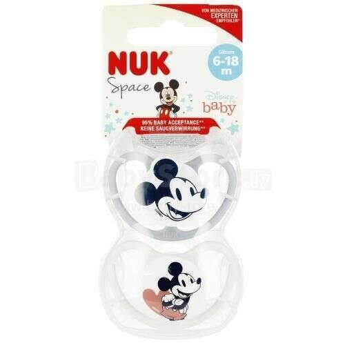 9820 SILICONE pacifier SPACE MICKEY MOUSE 6-18 2PCS/BOX 529110