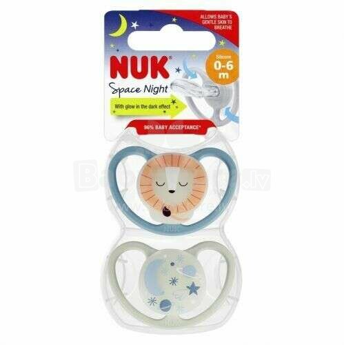 0215 SPACE NIGHT SILICONE pacifier 0-6 2PCS/BOX 530188, 730578