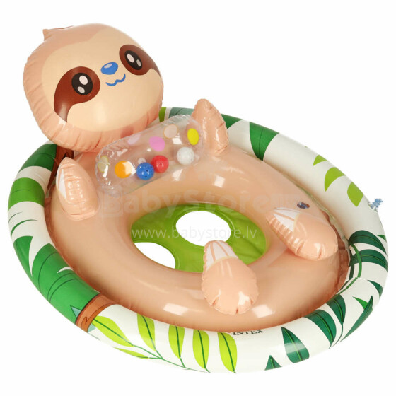 Ikonka Art.KX4958_3 INTEX 59570 Kūdikių plaukimo žiedas pripučiamas pontoninis ratas su sėdyne lazybones max 23kg 3-4 metų amžiaus