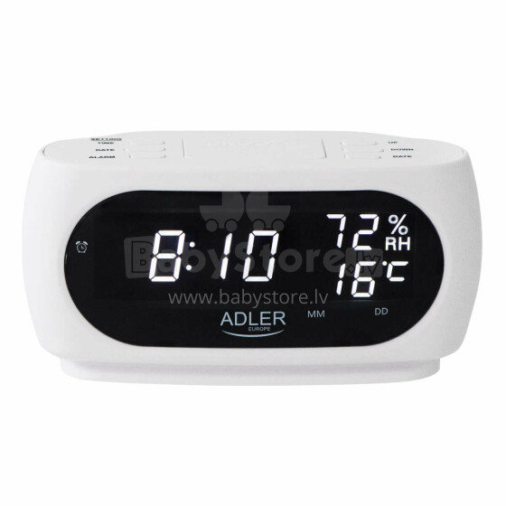 Ikonka Art.KX3616 Adler AD 1186W Alarm clock with humidity temperature measurement
