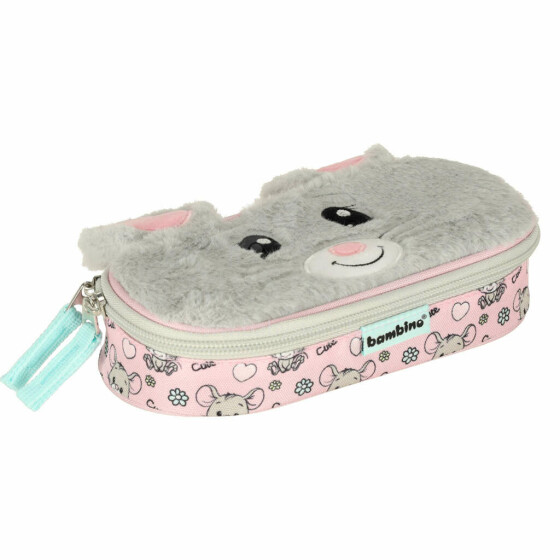 Ikonka Art.KX3768_1 Padded sachet pencil case with flap mouse