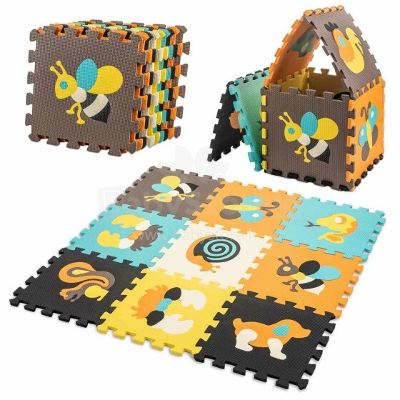 Ikonka Art.KX5208_1 Foam puzzle mat for children 9 el. colour
