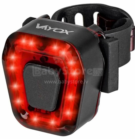 Ikonka Art.KX4237 Sarkana velosipēda gaisma iebūvēts uzlādējams akumulators