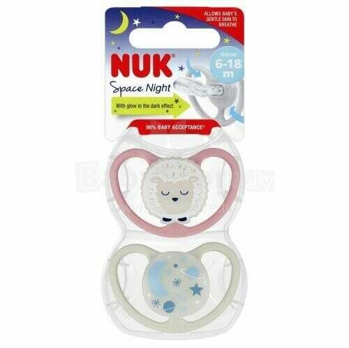 0550 SPACE NIGHT SILICONE pacifier 6-18 2PCS/PUD 527865, 736619