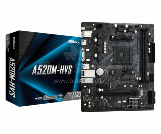 Asrock A520M-HVS AMD A520 сокет AM4 микро ATX