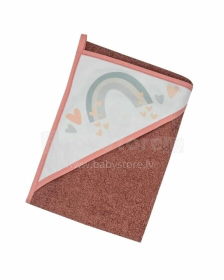 Tega Baby Towel Art.ME-008 Meteo Pink   Vaikiškas medvilninis rankšluostis su gobtuvu 100x100