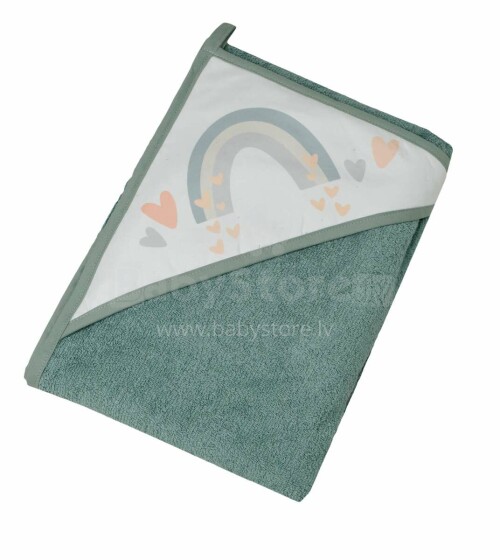 Tega Baby Towel Art.ME-008 Meteo Turquoise   Детское хлопковое полотенце с капюшоном, 100x100см
