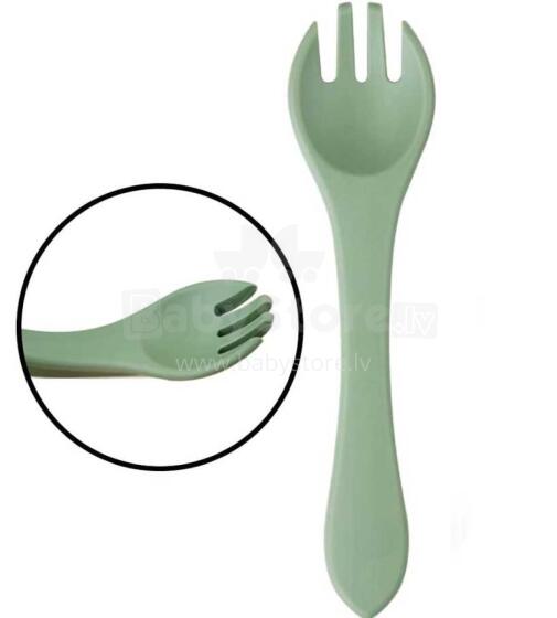 La Bebe™ Basic  Silicone Fork Art.169083 Misty Green  Вилочка мягкая силиконовая 14 см,от 6 мес.