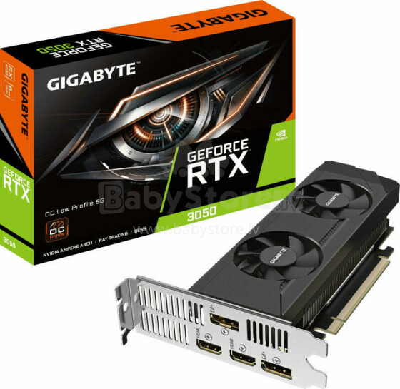 Videokarte Gigabyte GeForce RTX 3050 OC zema profila 6 GB GDDR6 (GV-N3050OC-6GL)