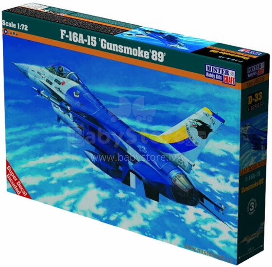 SAMOLOT MODEL F-16A-15 GUNSMOKE,89 1:72