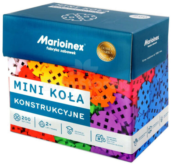 KLOCKI WAFFLE MINI KOŁA 200 ELEMENTÓW