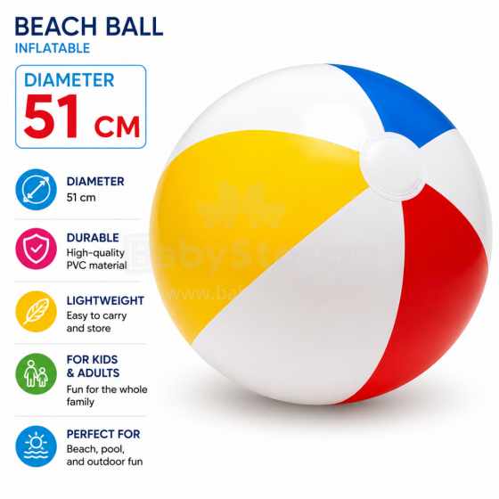 I-Toys Ball Art.176809 Bright inflatable beach ball 51 cm
