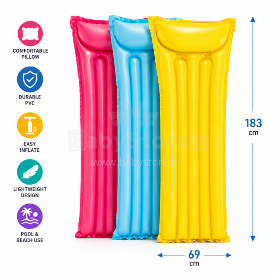 I-Toys Mattress Art.176815 Inflatable swimming mattress with headrest