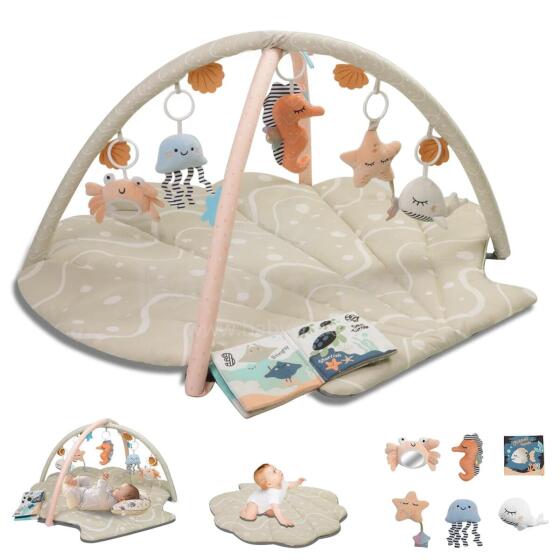 Suihuooo Baby Play Arch Ocean Shell Theme Play Mat Baby Art.17847 Bērnu attīstošais paklājiņš 2 vienā