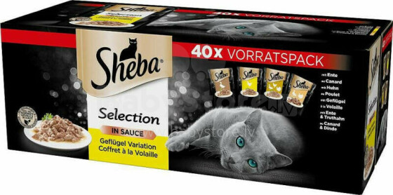 SHEBA Selection Select Slices Putnu gaļas garšas - mitrā kaķu barība - 85 g