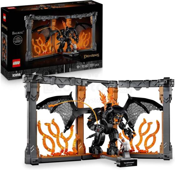 Lego Icons The Lord of the Rings Art.10367 Подставка для книг в виде Балрога — украшение для книжной полки своими руками с мини-фигуркой