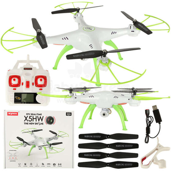 Ikonka Art.KX9530_1 Syma X5HW 2.4GHz RC drone Wi-Fi camera white