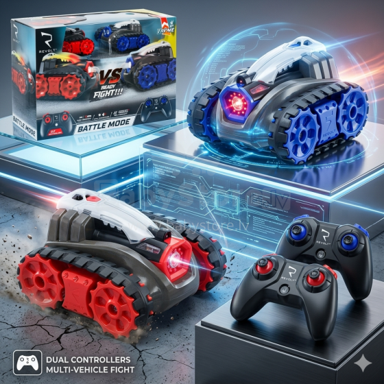 Bebe Basic Art.KX3671 R/C Big Set for 2 players Remote Controlled Tank REVOLT TG1004T Battle Tanks Laser Duel 2.4GHz LED Sound Effects Off-Road