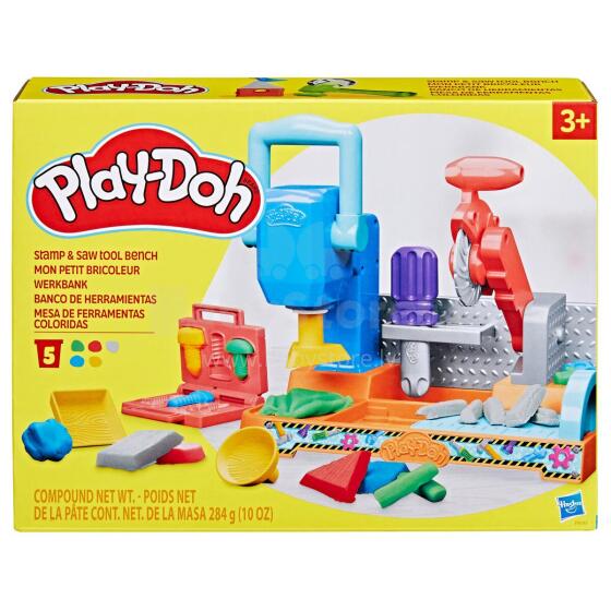 PLAY-DOH playset Stamp n saw tool bench