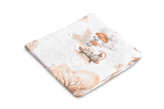 MUSLIN SWADDLE BLANKET 70X80 CM FOXES ON BIKES