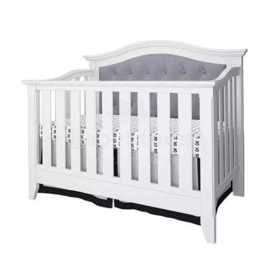 Lepinkids Bed  Art.MO-17 White/Grey Детская деревянная кроватка 140x70см