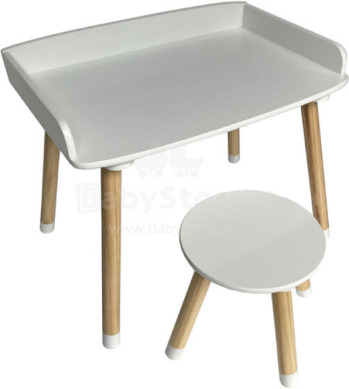 Bebe Basic Art.183737 White   Bērnu mēbeles komplekts -Galdiņš un 1 krēsliņš