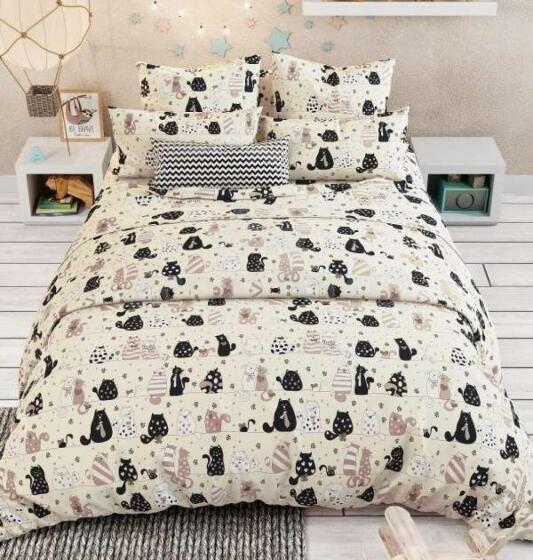 Vasilek Bedding Set  Art.183781  Хлопковое постельное белье из 3-х частей 143х215/50x70см