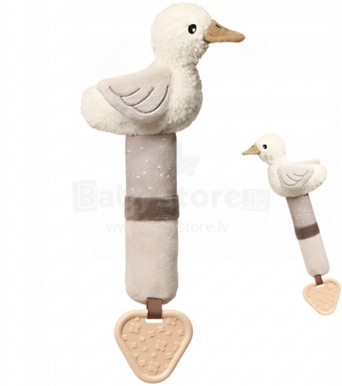 No Baby Squeaky Nordic Goose Zoye with teether Art.183943 Plīša pīkstulis un zobgrauznis zosis Zoye