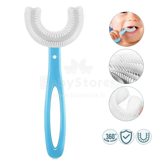 Bebe Basic Kids U-Shaped Toothbrush Art.Y5002 Col.Blue U-kujuline hambahari