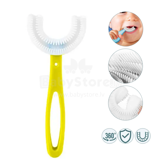 Bebe Basic Kids U-Shaped Toothbrush Art.Y5002 Col.Yellow U-kujuline hambahari