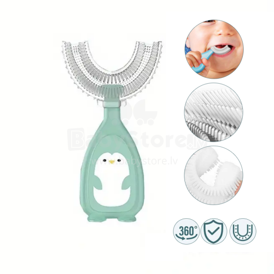 Bebe Basic Kids U-Shaped Toothbrush Art.h01 Col.Green U-kujuline hambahari