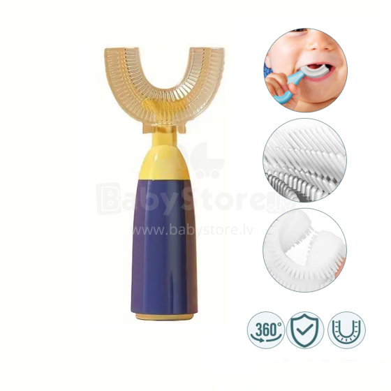 Bebe Basic Kids U-Shaped Toothbrush Art.KJ000802 Col.Blue U-образная детская зубная щетка