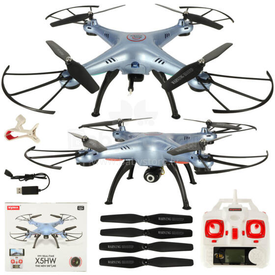 Ikonka Art.KX9530_2 Syma X5HW 2.4GHz RC droon Wi-Fi kaamera sinine