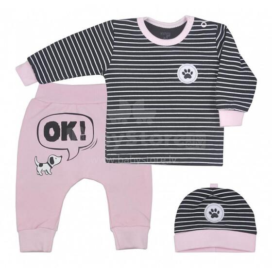 Koala PIESEK Art.08-265 PINK Set pants+blouse+hat