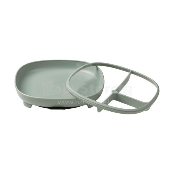 Plate with suction cup 2in1, sage, b.box