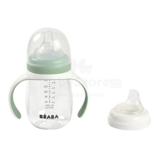 Beaba Art.913531 SAGE GREEN Mokomasis puodelis 2in1 210 ml