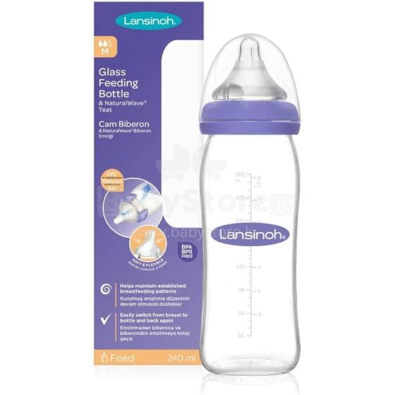 LANSINOH Art.75840 Plastic bottle with NaturalWave® nipple 240ml