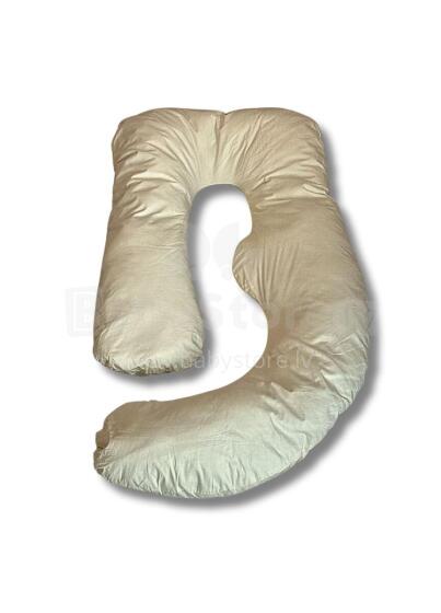 Maternity Pillow Art.184921 Beige  Многофункциональная подушка для беременных и кормящих (J Shaped) , наполнение синтепон, 170x85cm