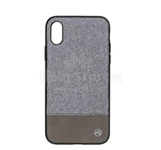 Tellur Cover Synthetic Leather Glitter II for iPhone X/XS silver