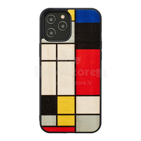 MAN&WOOD case for iPhone 12/12 Pro mondrian wood black