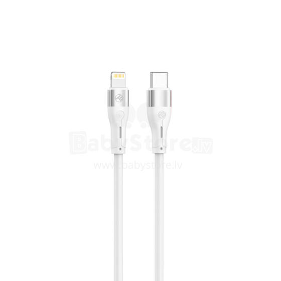 Tellur Silicone Type-C to Lightning Cable PD30W 1m White