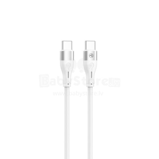 Tellur Silicone Type-C to Type-C Cable PD60W 1m White