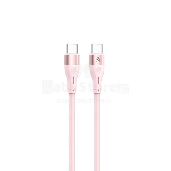 Tellur Silicone Type-C to Type-C Cable PD60W 1m Pink